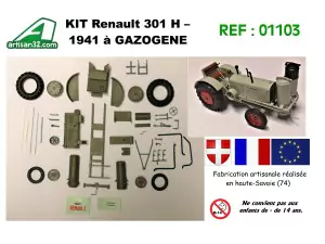 Artisan32 - KIT TRACTEUR RENAULT 301H GAZOGENE - 1941