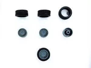 4 roues ø14.70 mm avec jantes 16 rayons - 3D Creative - 1:43