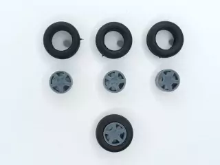 4 roues ø15.20 mm (Type Peugeot) - 3D Creative - 1:43