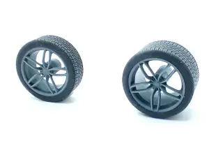 4 roues Ferrari 5 branches ø 37.80 mm - Résine 3D - 1:18