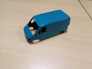 Carrosserie : Peugeot Boxer bleu - Résine - 1:43