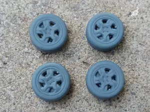 4 roues (type Dacia) ø15.50mm - 3D CREATIVE - 1:43