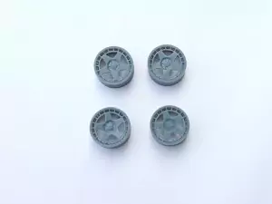 4 jantes 5 branches ø10.20 mm - Résine 3D - 1:43