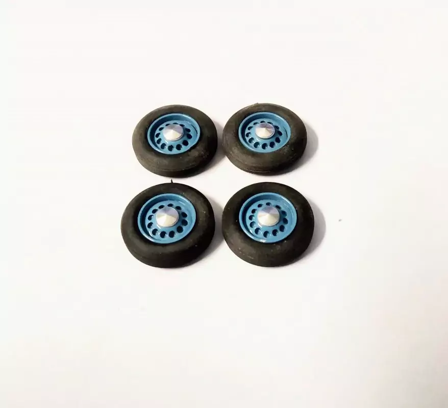 4 roues complètes - Hotchkiss - Bleu - Ech. 1:43 |Pièces et kits po...
