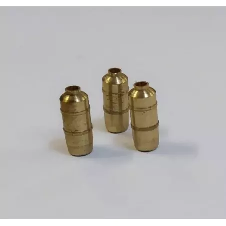 Lot de 3 extincteurs en laiton - Hauteur 9.80 mm