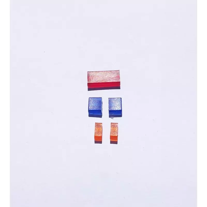 Rampe de gyrophares à monter - 2 orange, 2 rouge et 1 bleu - Ech. 1:43