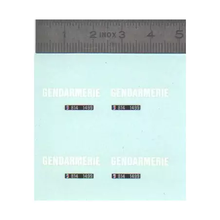 Décalcomanie - Gendarmerie + Plaques - Ech 1:43