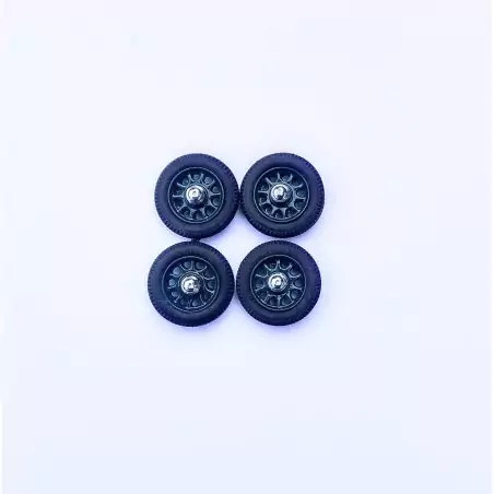 PANHARD - 4 roues complètes - Vert - Ech 1:43