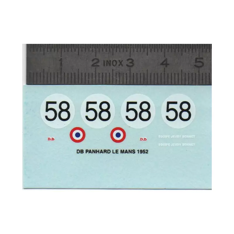 Décalcomanie DB Panhard Le Mans 1952 - Ech. 1:43