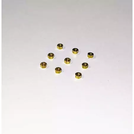 Ecrou en laiton - 6pans de 2mm - X10