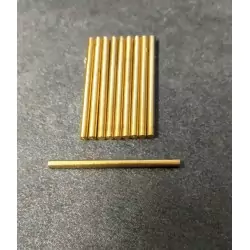 10 Axes de roues en laiton Ø2 mm pour voitures miniatures