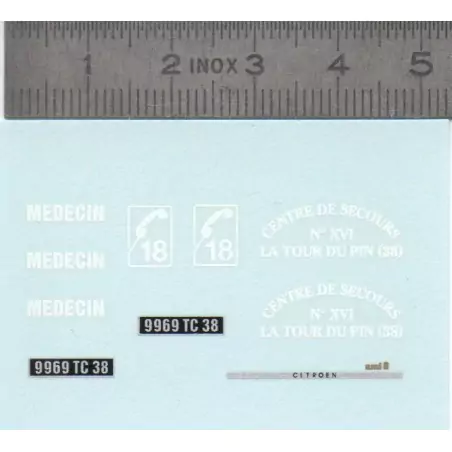 Décalcomanie - CITROËN AMI8 - Secours - Ech. 1:43