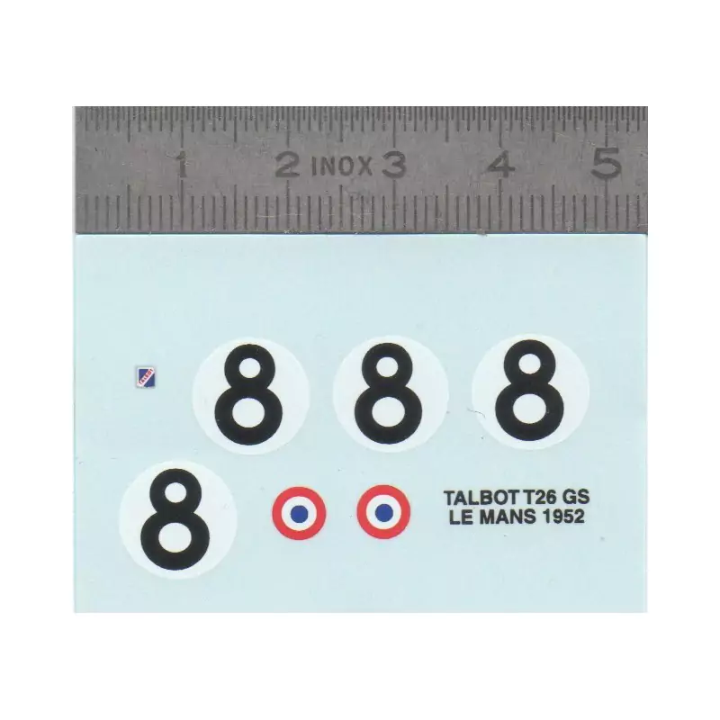 Décalcomanie - TALBOT T26 GS LE MANS 1952 - Ech. 1:43