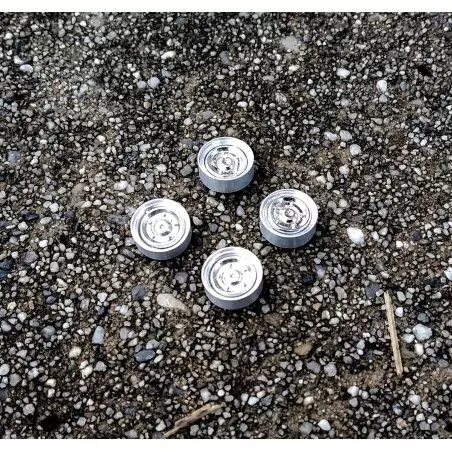 Jantes en alu avec insert en white metal - Ech. 1:43 - ø9.50 mm