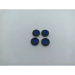 4 roues complètes bleues - Ø 15.40mm - Ech. 1:43
