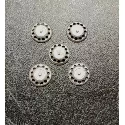 5 Inserts en White Metal - Ø 9 mm - Ech. 1:43