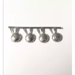 4 inserts pour Bugatti - White Metal Chromé - Ech 1:43