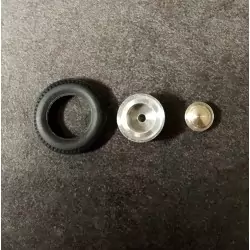 4 roues complètes ø15.50 mm - à monter - Laiton, alu et résine soup...