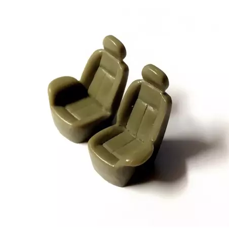 2 Sièges en résine - Gauche et Droite - H. 20 x L 14 mm - 1:43