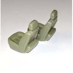 2 Sièges en résine - H. 20 x L 12 mm - Echelle 1:43