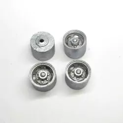 4 roues ø11.60 mm - Résine - Peint en gris - 1:43