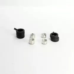 2 roues AV + 2 roues AR - ø6.50 mm - Aluminium et pneus soupes - A43