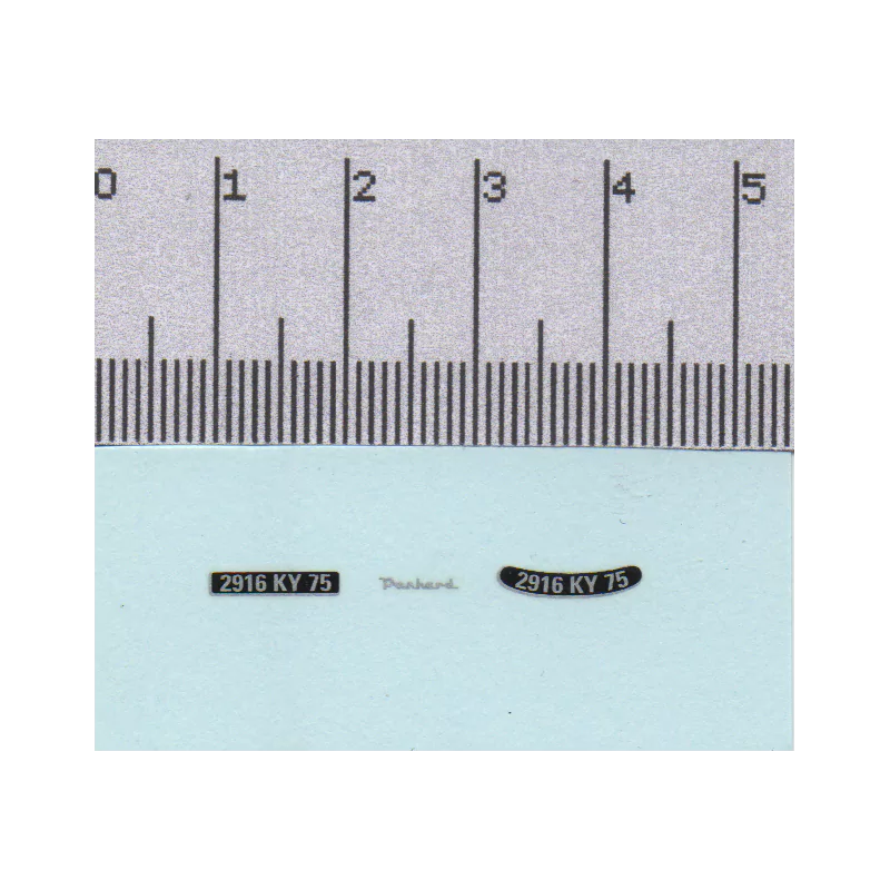 Décalcomanie - Plaque d'immatriculation pour Panhard - 1:43