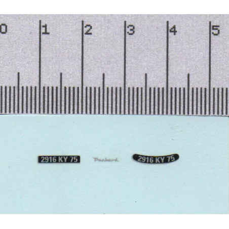 Décalcomanie - Plaque d'immatriculation pour Panhard - 1:43