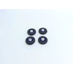 4 roues complètes - Diam. 17mm - Bleu - Ech. 1:43 - Résine