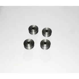 En l'état : 4 jantes convexes en acier brut - ø 9.50 mm - DINKY TOY...