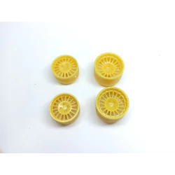 4 jantes en résine AV ø23mm - AR ø25.70mm - Résine -1:18