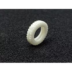 4 pneus striés creux - Camions CIJ - ø19mm - Blanc - 1/43