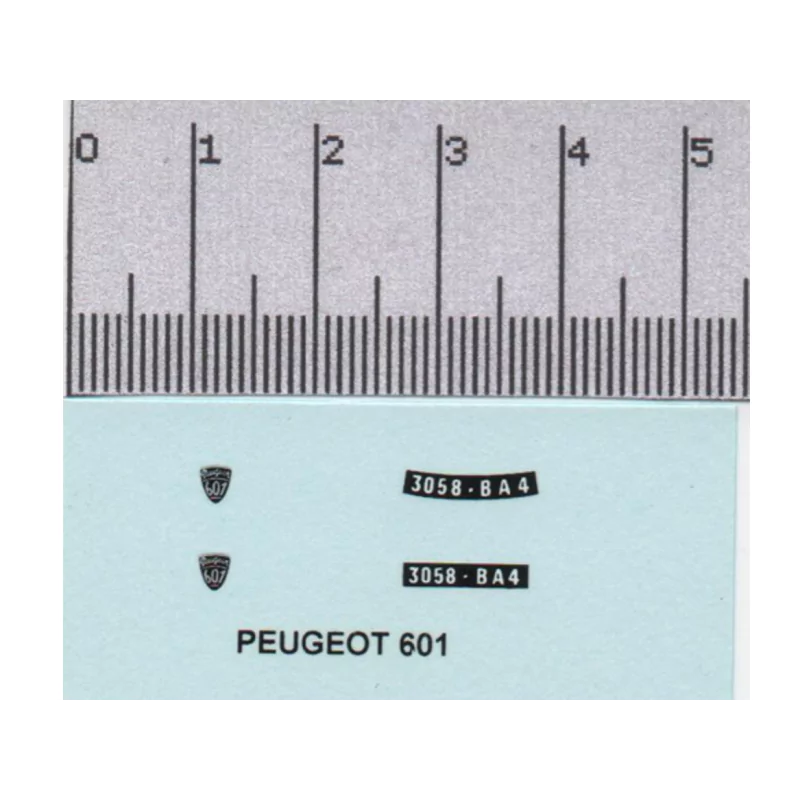 Décalcomanie : PEUGEOT 601 - 1:43