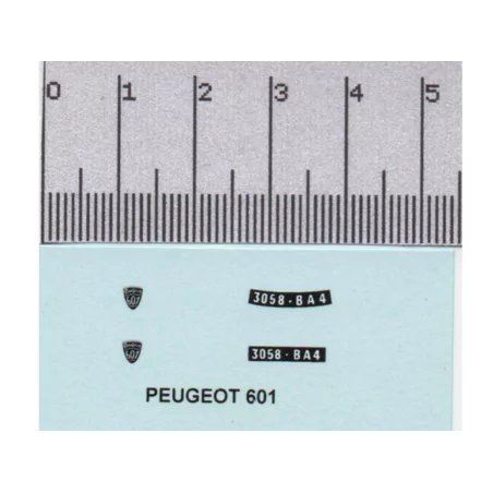 Décalcomanie : PEUGEOT 601 - 1:43