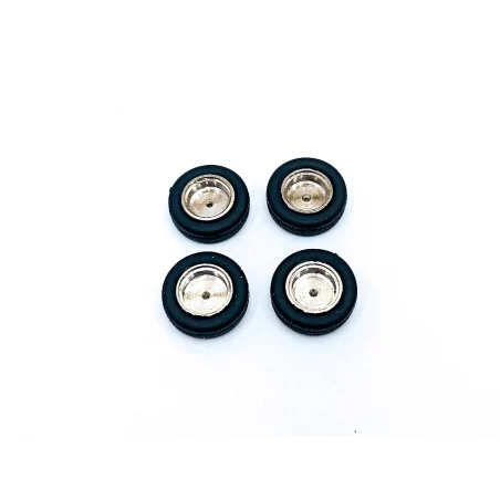 4 Pneus + Jantes Laiton Nickelé - ø 12.50 mm - CPC Production