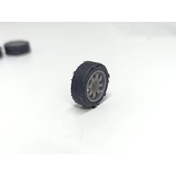 4 roues avec jantes 8 branches ø16mm - Résine 3D - 1:43