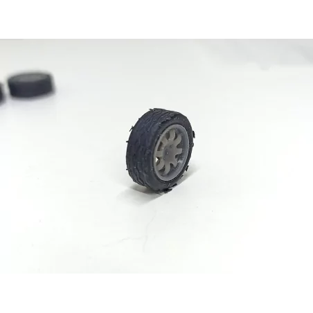 4 roues avec jantes 8 branches ø16mm - Résine 3D - 1:43