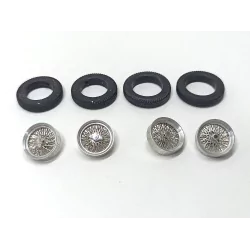 4 roues avec jantes à Rayons ø18mm - Aluminium - 1:43