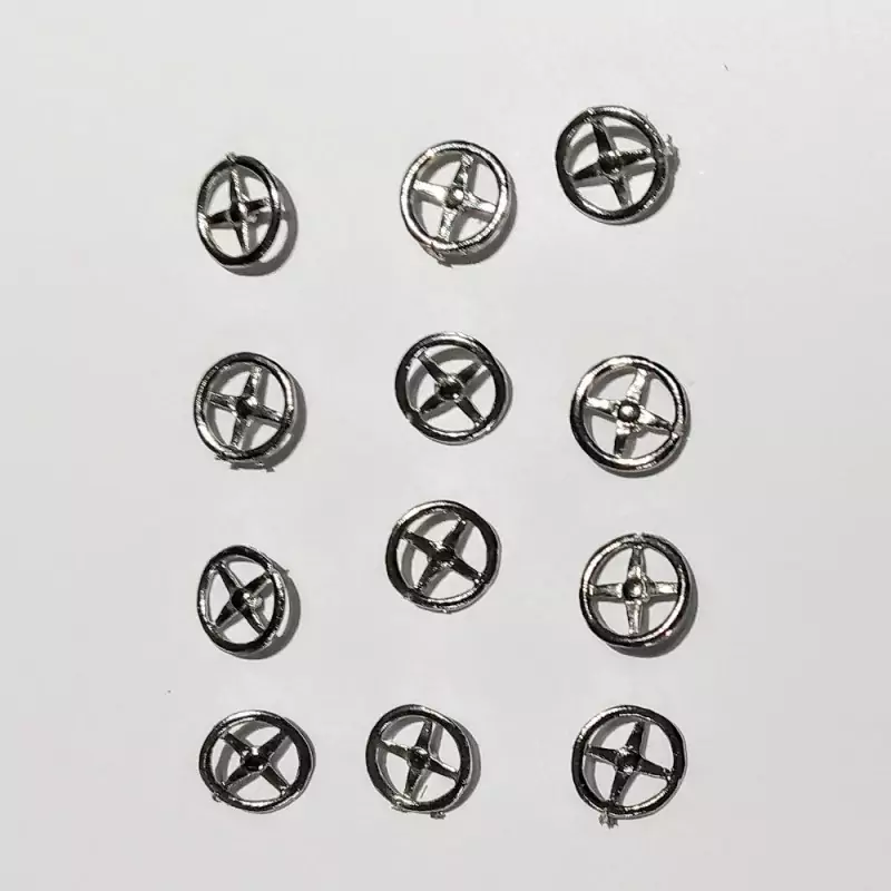 Lot de 12 Volants Bugatti - Tige cassée - Ech 1:43 - White Metal