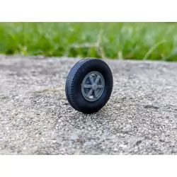 4 roues de camion ø24.50 mm - Résine + 3D - 1:43