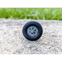 4 roues de camion ø24.50 mm - Résine + 3D - 1:43