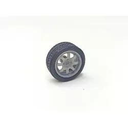 4 roues avec jantes 8 branches ø15.20mm - Résine - 1:43