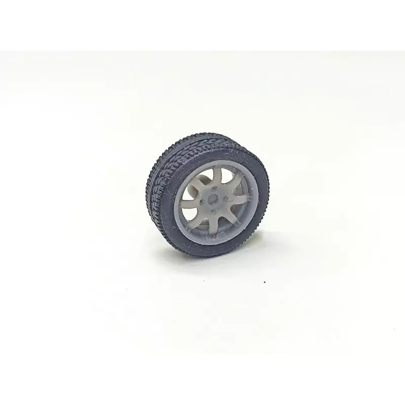 4 roues avec jantes 8 branches ø15.20mm - Résine - 1:43
