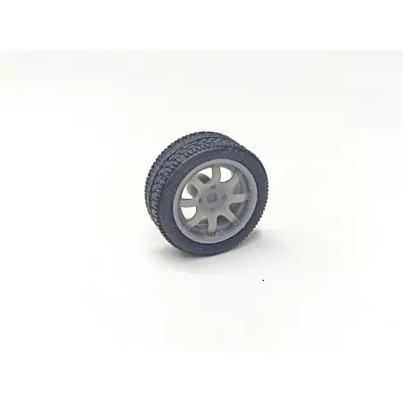 4 roues avec jantes 8 branches ø15.20mm - Résine - 1:43