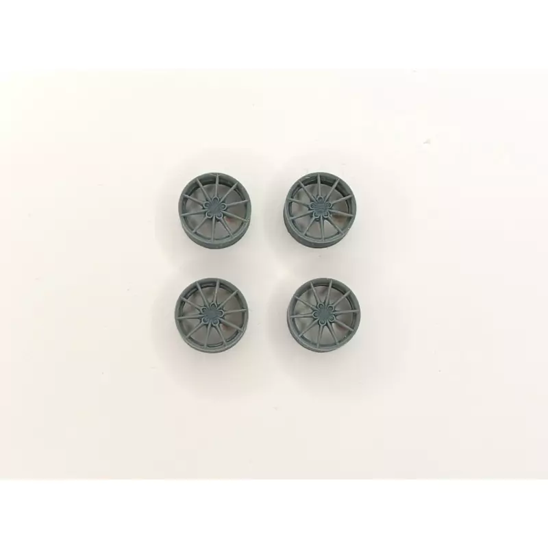 4 jantes 10 rayons - ø11.20 x 5 mm - Résine 3D - 1:43