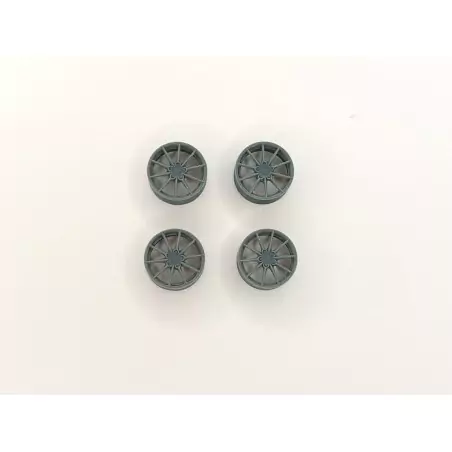 4 jantes 10 rayons - ø11.20 x 5 mm - Résine 3D - 1:43