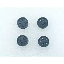 4 Jantes Citroën SM / DS Rallye - ø 9.50 mm - Résine 3D - 1:43