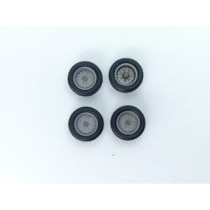 4 roues ø15 mm - Résine 3D - 1:43