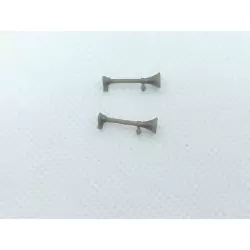 2 Klaxons longeur 15 mm - Résine 3D - 1:43