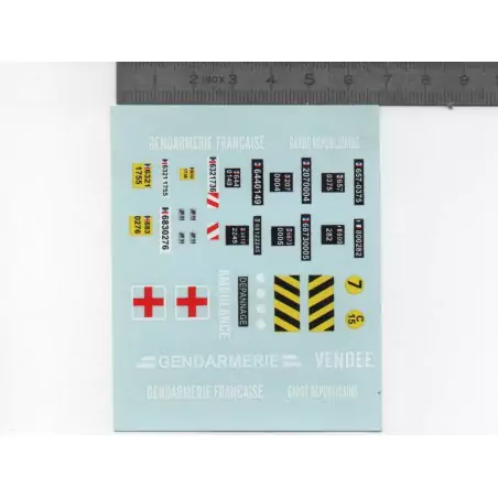 Décalcomanie : Plaques Gendarmerie, Ambulance... - 1:43